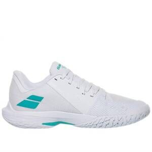 NEW BABOLAT women's jet tere 2 ac shoe in white/baltic